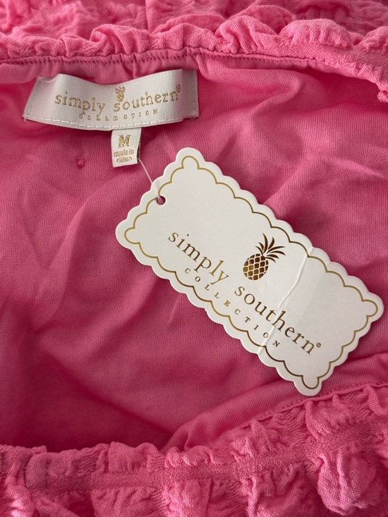 SIMPLY SOUTHERN Bubble Ruffle Dress Pink Size M NEW - Picture 4 of 5